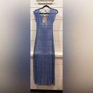 Chic Blue Lace Maxi dress cover up